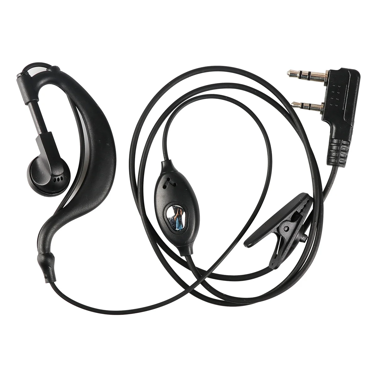 BAOFENG-auricular BF-888S con gancho para la oreja, dispositivo de audio de 2 pines, PTT con Walkie Talkie con micrófono Mini, portátil, UV5R Plus