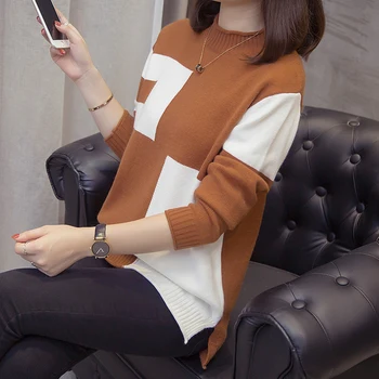 

4xl plus size ladies oversize sweater women autumn winter tops clothes 2019 pullover knitwear loose sweaters female A5606