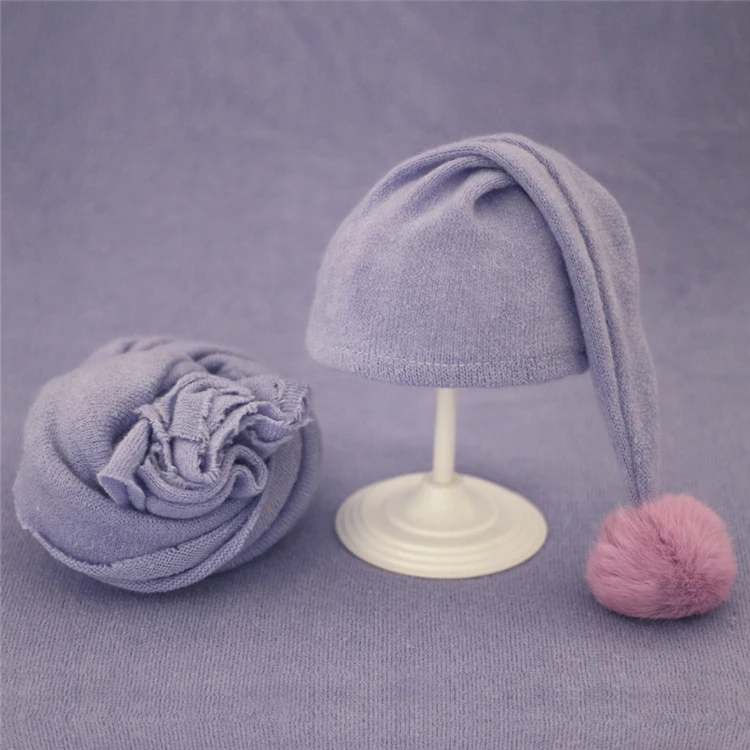 2pcs Wrap Hat Sets Newbornn Photography Props Boys Girls Photography Swaddle Blanket Infant Baby Picture Shoot Props Accessories