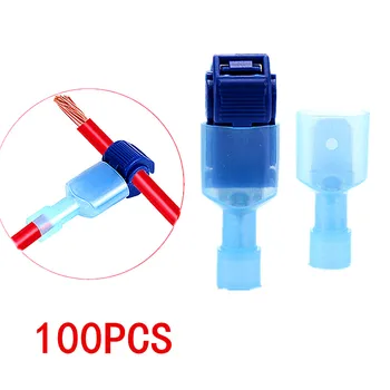 

100PCS/LOT Scotch Lock Electrical Cable Connectors Quick Splice Lock Wire Convenient Terminals Crimp Blue For 1.0-2.5mm Line