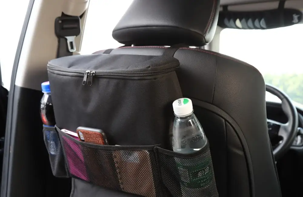 Автомобильная универсальная сумка для хранения на спинку сиденья водонепроницаемая отделка черная ткань Оксфорд портативный органайзер для заднего сиденья аксессуары для интерьера