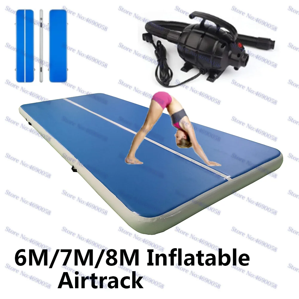 Big Size! 6m 7m 8m *2m Inflatable Air Track Gymnastic Sport Mat Tumble Airtrack Indoor Bouncer Air Floor Mattress with Air Pump