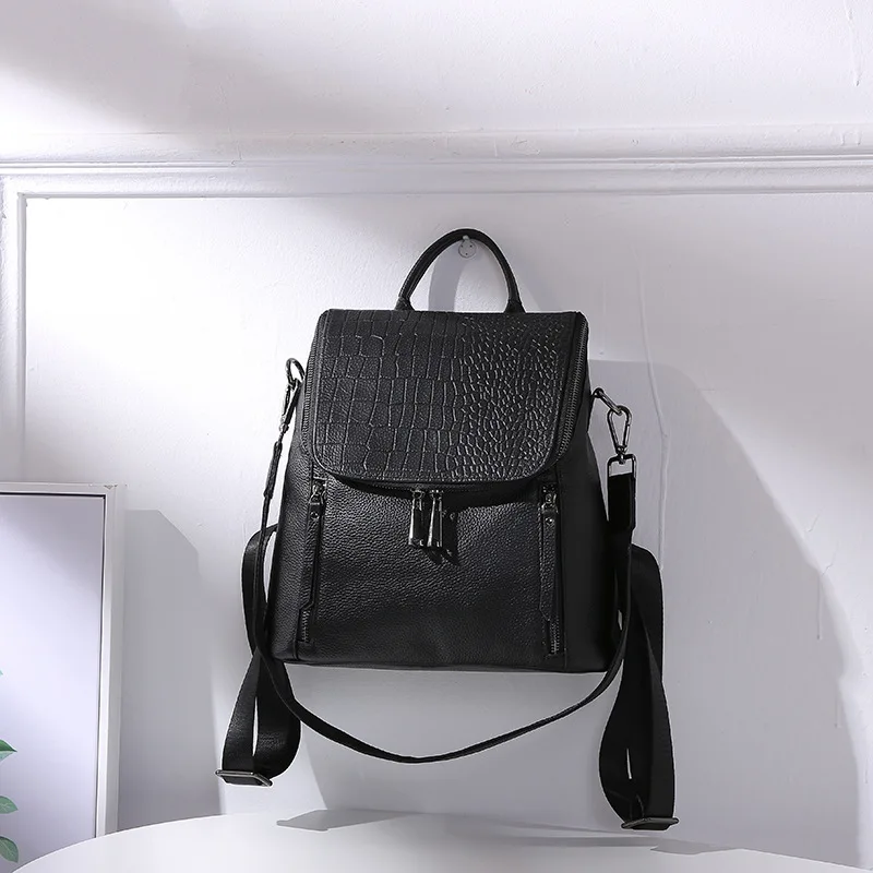 

White Collar Backpack 2019 New Style Spring Genuine Leather Business Large-capacity Backpack Simple Versitile Fashion a Generati