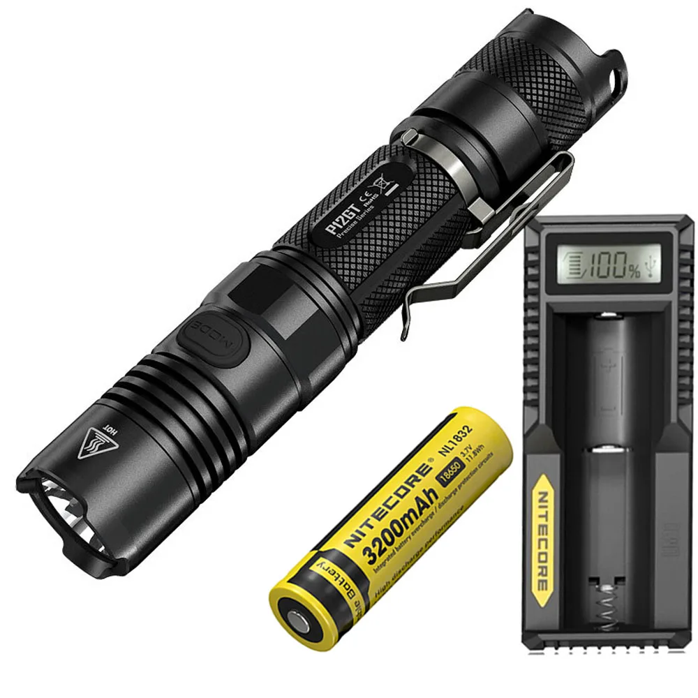 P12GT NL1832 UM10 NITECORE P12GT тактический фонарь XP-L HI V3 max 1000 люмен расстояние луча 320 м ручной фонарик+ 18650 3500 мАч батарея - Испускаемый цвет: P12GT NL1832 UM10