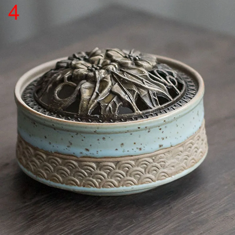 4 Винтажная керамическая курильница, держатель для благовоний, подарочное украшение для дома, офиса, комнаты@ LS - Цвет: 4