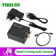 Tqqlss usb dac digital para analógico adaptador de fibra óptica toslink sinal coaxial para analógico rca conversor de áudio amplificador decodificador