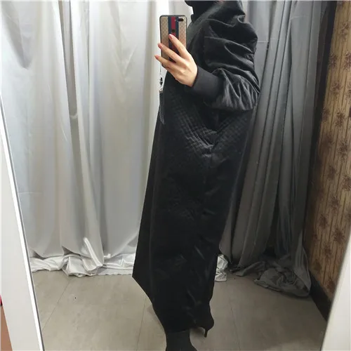 Хлопковое плотное платье с пышными рукавами для женщин, новинка зимы, женское платье, модное однотонное платье с длинным рукавом, женская одежда Y154