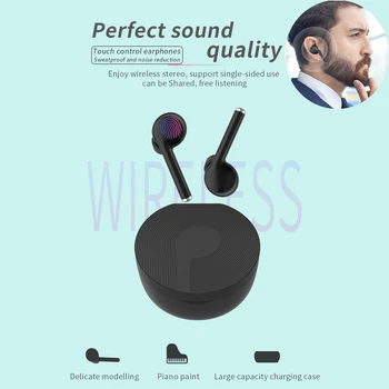 

TW40 Wireless Earphones Bluetooth 5.0 HD Stereo Bass Hi-Fi Sound Headset in-Ear Sport Headphones with HD Mic