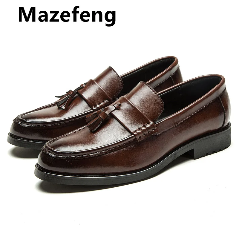 Mazefeng/Новинка года; Мужские модельные туфли; ручная работа; броги; кожаные свадебные туфли; мужские туфли на плоской подошве; кожаные оксфорды; официальная обувь