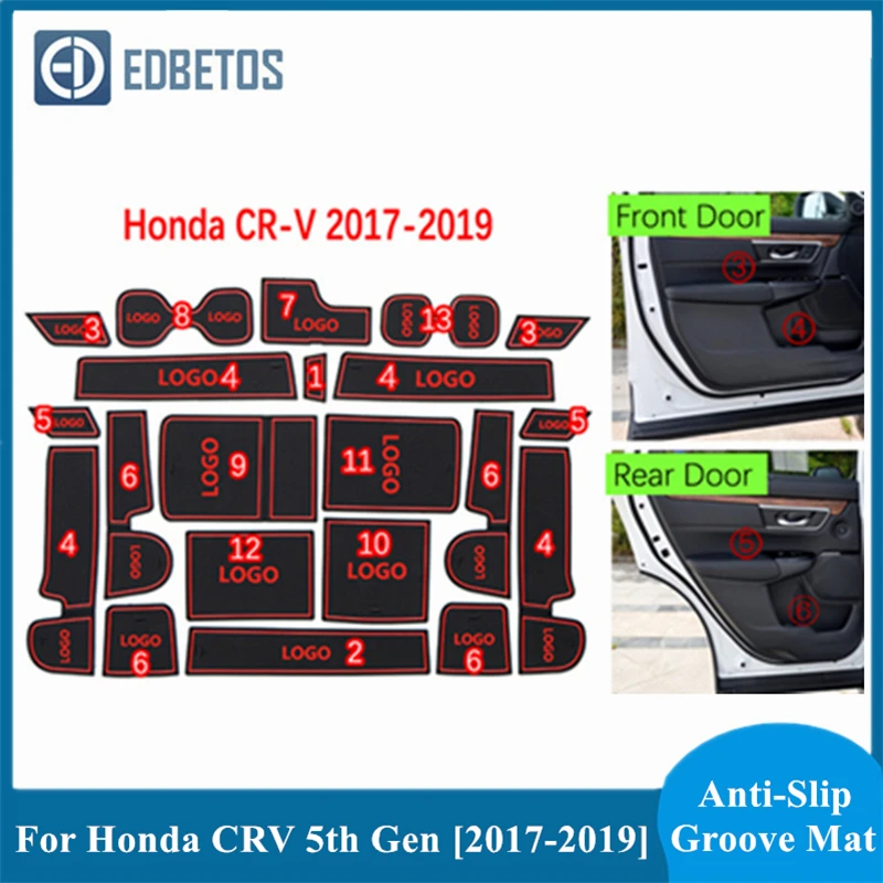 Для Honda CRV CR V 5th Gen Gate Slot Mat противоскользящая дверная канавка Pad внутреннее
