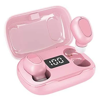 

Bluetooth 5.0 Earphone Wireless LED Display TWS Stereo Sport Waterproof Stereo Earbuds Headset Headphone-Pink