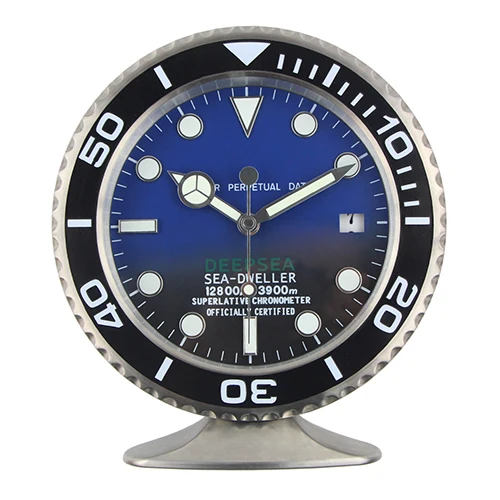 Luxury Metal Wall Clock with Glowing Watch Sape Table Clock Features Metal Art Clock Modern Design with Logo New Arrival - Цвет: sliver