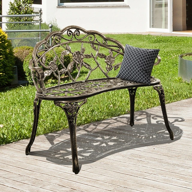 Banc de Jardin Blanc Romantique en aluminium pour jardin.