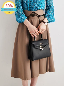 

Clothes High Waist Skirt Design Sense Non-Mainstream 2020 Autumn New Fashion Retro Hepburn Style Skirt A- Line Dress