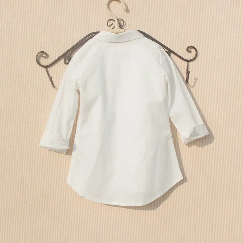 Girls White Blouse Spring Autumn Children Clothes School Cotton Child Shirt Kids Girls Blouses And Tops Cute Blusas 2-16Y