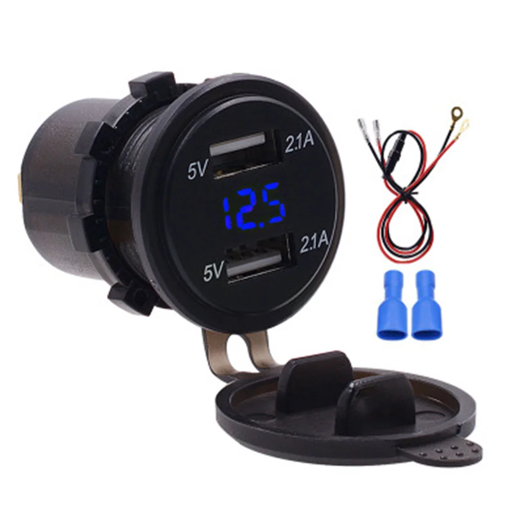 12 V/24 V 3.4A USB вольтметр Рок Двойной Порты и разъёмы автомобильного прикуривателя быстро Зарядное устройство цифровой светодиодный вольтметр