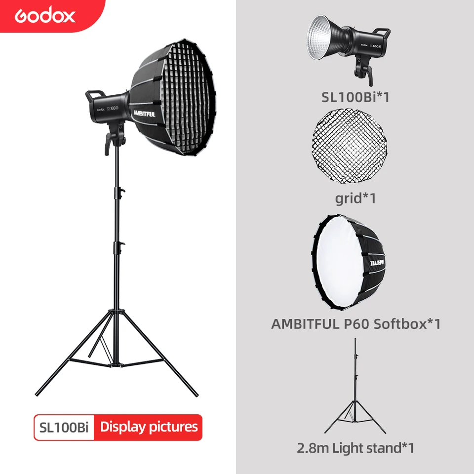 Godox SL100Bi – 100W 2800-6500K LED Light Bowens Mount