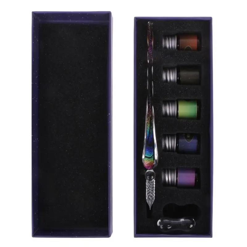 

Crystal Starry Sky Glass Ink Pen Glass Dip Pen For Writing Fountain Pen Set Gift