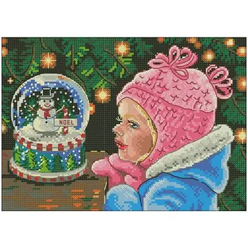

Girl's Christmas wishes patterns Counted Cross Stitch 11CT 14CT 18CT DIY Chinese Cross Stitch Kits Embroidery Needlework Sets