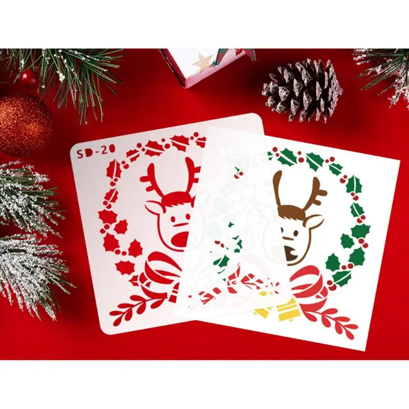 

24-Pack (6x6 Inch) Christmas Stencils Painting and Drawing Stencil Template