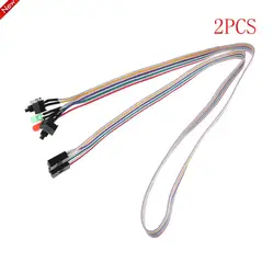 2pcs/Lot PC Case Red Green LED Lamp ATX Power Supply Reset HDD Switch Lead 65cm