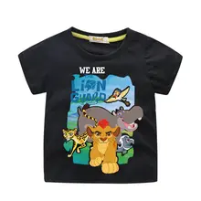 Детская одежда для мальчиков и девочек, футболка с рисунком льва, короля Симбы, футболки с принтом, летняя одежда для мальчиков и девочек, футболка для детей