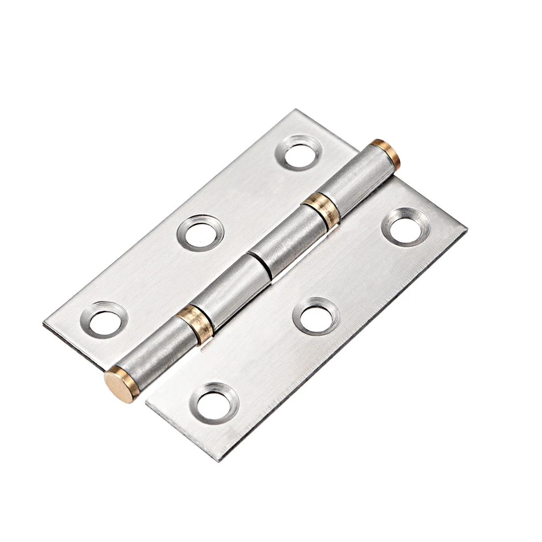 uxcell 2.5" Hinge Silver Door Cabinet Hinges Fittings Brushed Chrome Plain 1pcs