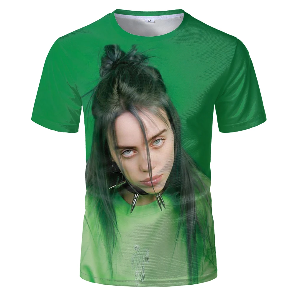 Billie Eilish Breathable Mesh Cloth O-neck 3d Hd Digital Printing T-shirt Billie Eilish Women And Men Casual T Shirt Billie Eilish Breathable Mesh Cloth O-neck 3d Hd Digital Printing T-shirt Billie Eilish Women And Men Casual T Shirt