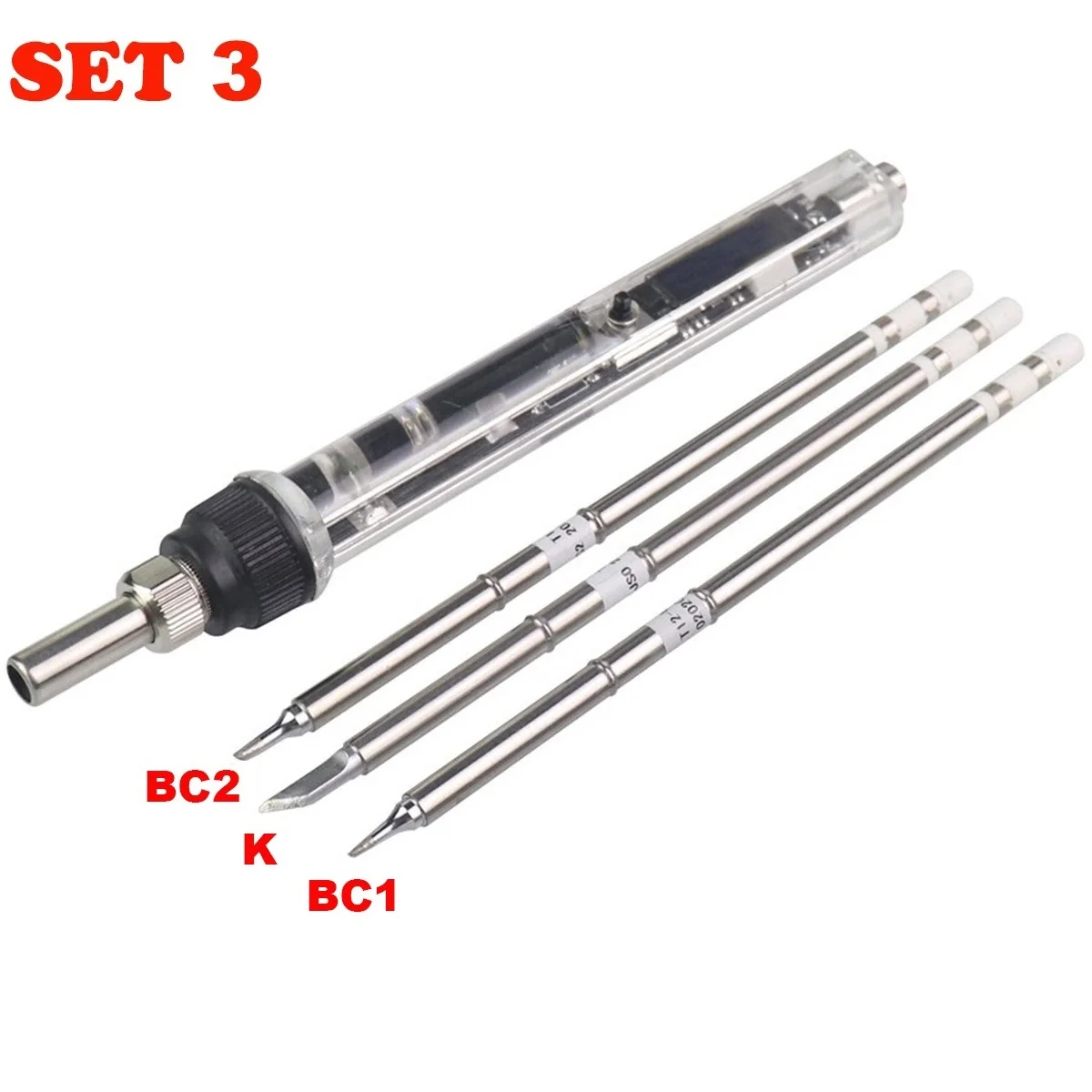 Portable Adjustable Temperature OLED Mini Electric Soldering Iron - 72W Soldering Station with BC2 Tip