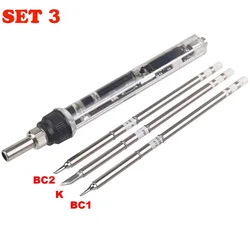 Portable Adjustable Temperature OLED Mini Electric Soldering Iron - 72W Soldering Station with BC2 Tip (With 3 pcs T12 tip)