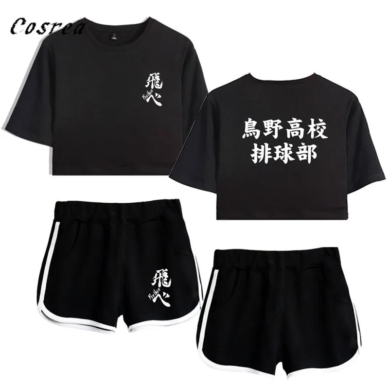 Karasuno High School Uniform Shoyo Hinata Cosplay Girl Shirt Shorts Haikyuu! 