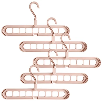 

ic Hangers Organizer,Rotate Anti Skid Hanger,Space Saving Hangers,Foldable Closet Storage Coat Hangers,Pack Of 5 Standard Han