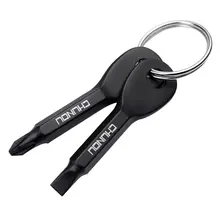 1 Set Stainless Steel Mini EDC Multifunction Screwdriver Key Shape Slotted Screwdrivers Keychain Pocket Repair Tool precision cast steel multifonction key chain with cross straight screwdriver edc portable screwdriver set tool