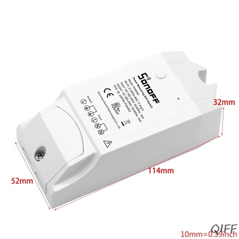 SONOFF POW R2 15A 3500 Вт Wifi переключатель контроллер в режиме реального времени энергопотребление монитор измерения для автоматизации умного дома