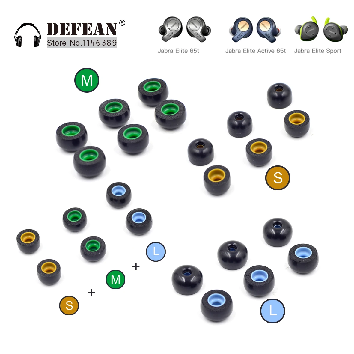 foam tips for jabra elite active 75t