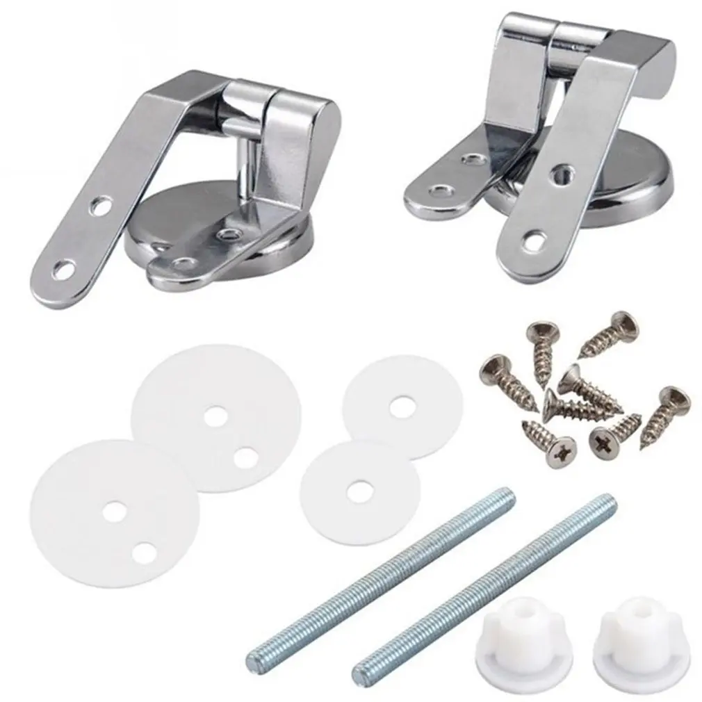 

Zinc Alloy Replacement Toilet Seat Hinges Mountings Set Chrome Hinges Bathroom Toilet Accessories Bath Hardware