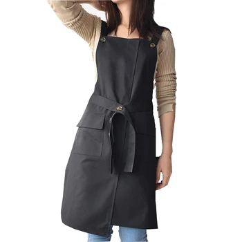 

New Silhouette Stylist Apron Adjustable Unisex Cobbler Uniforms With Pockets Art Smock Aprons For Women Beauticians For Workwear