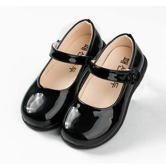 Children Leather Shoes For Girls Flower Casual Glitter Princess Kids