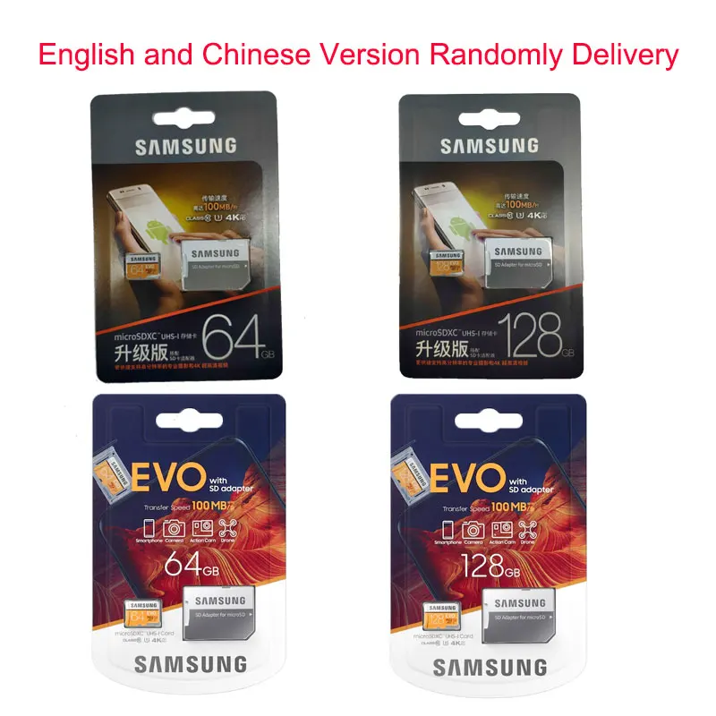 SAMSUNG Карты Памяти EVO 128 ГБ 64 32 16 SDHC TF48M MicroSD Класс 10 Micro SD С10 UHS I MB MP32D TF Trans Flash карта