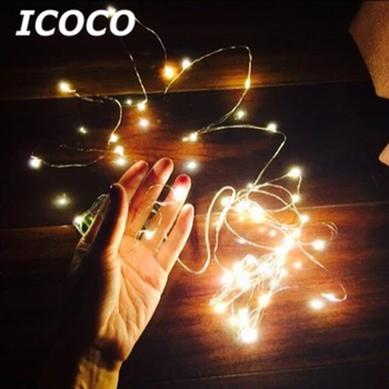 

ICOCO 10M 33ft 100 Leds AA Battery Operated lexible LED Copper Wire String Light Party Lamps Indoor Outdoor DIY Decor Light