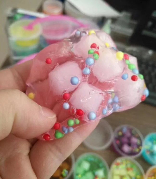 Slime Additives Supplies Simulation Jelly Cube Sponges Slices add-ons DIY Sprinkles for Fluffy Clear Slime Clay 2pcs slime kit fluffy slime