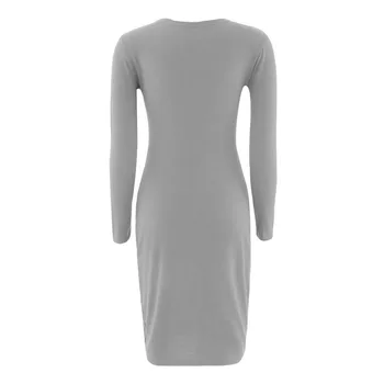 

Autumn Spring Women Long Sleeve Dress Bodycon Sexy Slim Fit O-neck Casual Dresses B88