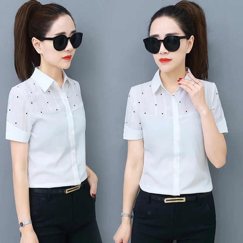 Korean Women Shirts Elegant Woman Print Shirt Plus Size Woman Print Blouse Shirts Blusas Mujer De Moda Blusas Femininas Elegante - 4.00053E+12