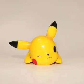 

8CM Q style Lying Pika pkm Acton Figure PVC Model For Kids Birthday Gift