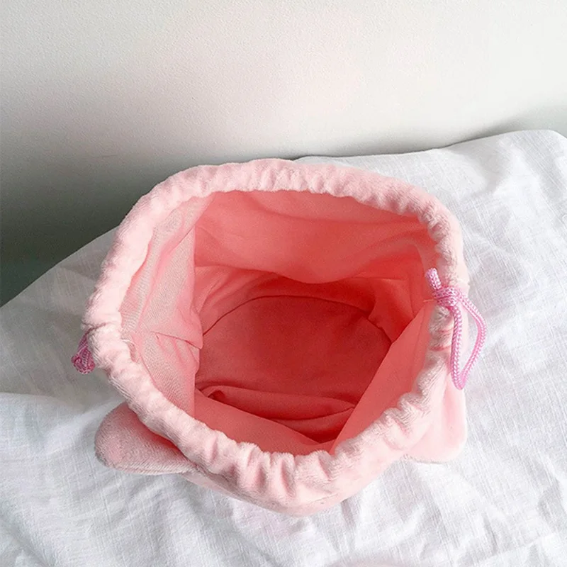 Kawaii Pig Drawstring сумки унисекс ткань милые дети взрослые кошельки для хранения мешок шнурок