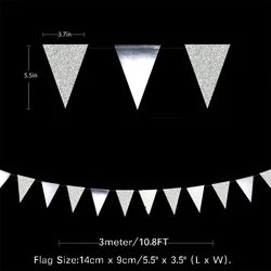 Elegant Champagne Gold Party Banner Garland for Celebratory Decorations (Glitter Silver)
