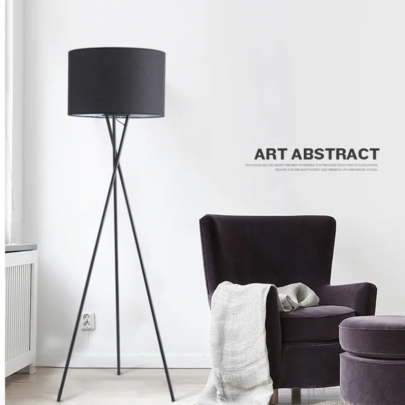 Nordic Contracted Fabric Floor Light Creative Living Room Bedroom Study Headboard Sofa Lamp
