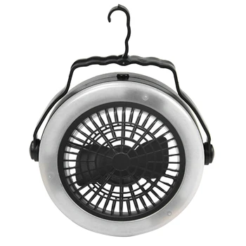 

12 Leds Mini Fishing Hiking Hanging Fan Camping Lantern 2 In 1 Emergencies Air Cooler Hook Outdoor Tent Survival Portable