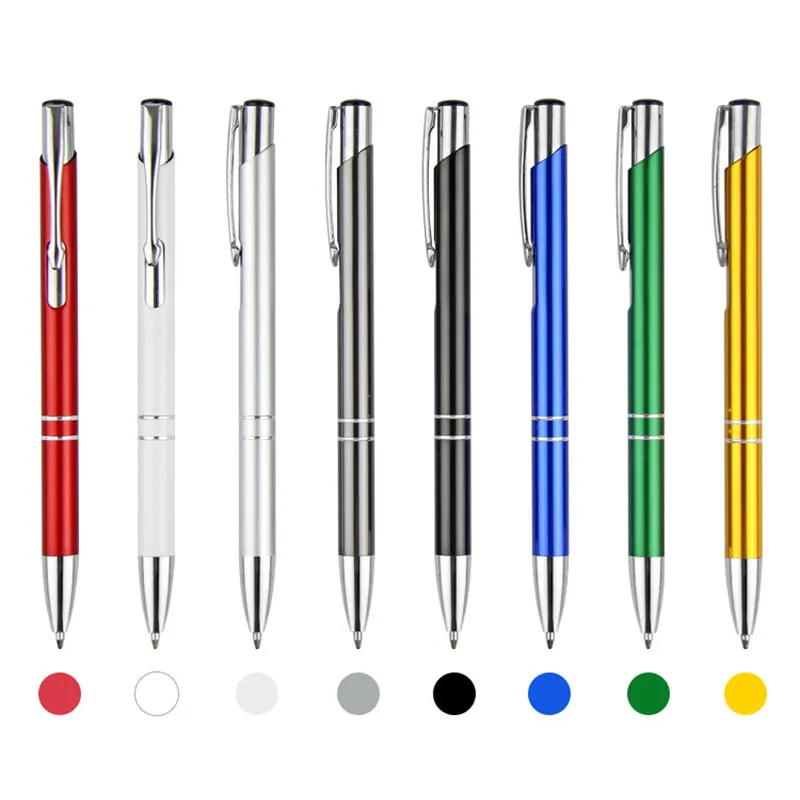 Metal Casing Ballpoint Pens Office School Stationery Retractable Ballpoint Pen