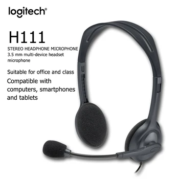 

Logitech H111 Cell phone Computer wired headset Head-mounted Music voice headset Wear mike Suitable for office and student class